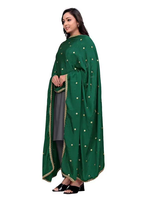 Chinon_Sequin_Butti_Dupatta_With_Scalloped_Zari_Lace_Border_Green