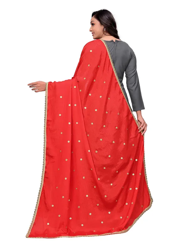 Chinon_Sequin_Butti_Dupatta_With_Scalloped_Zari_Lace_Border_Red