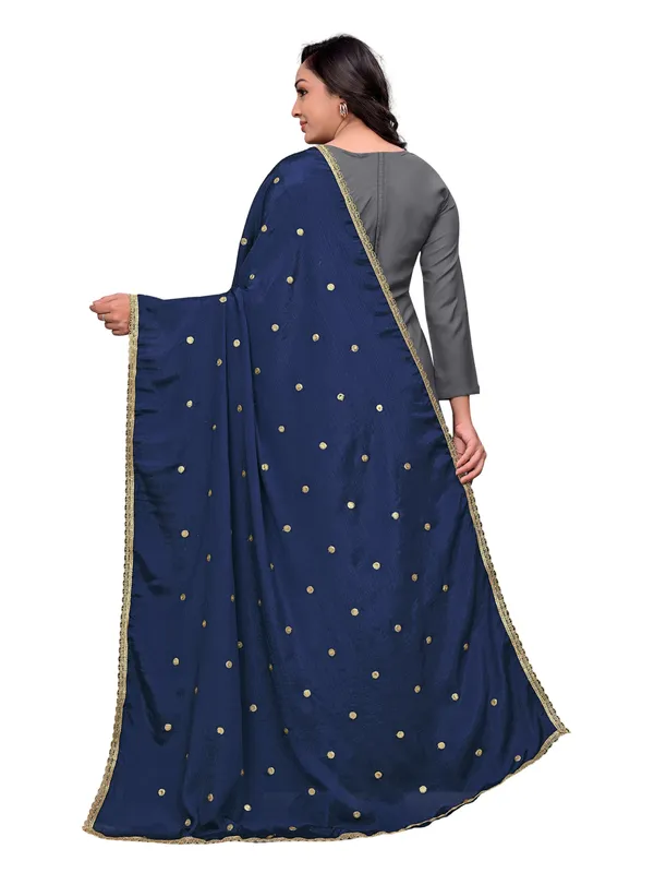 Chinon_Sequin_Butti_Dupatta_With_Scalloped_Zari_Lace_Border_Navy_Blue