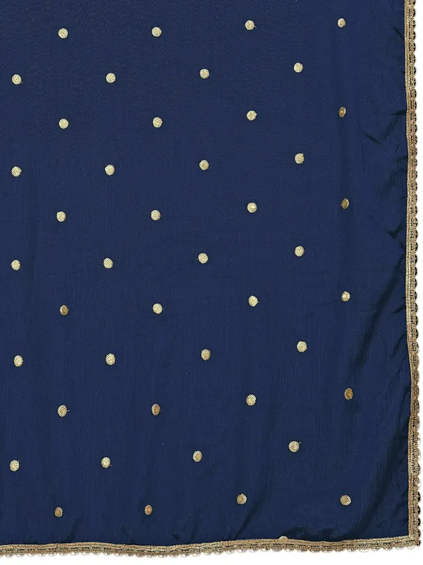 Chinon_Sequin_Butti_Dupatta_With_Scalloped_Zari_Lace_Border_Navy_Blue