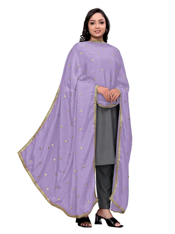 Chinon_Sequin_Butti_Dupatta_With_Scalloped_Zari_Lace_Border_Lavender
