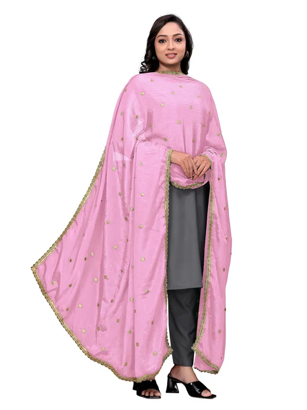 Chinon_Sequin_Butti_Dupatta_With_Scalloped_Zari_Lace_Border_Light_Pink