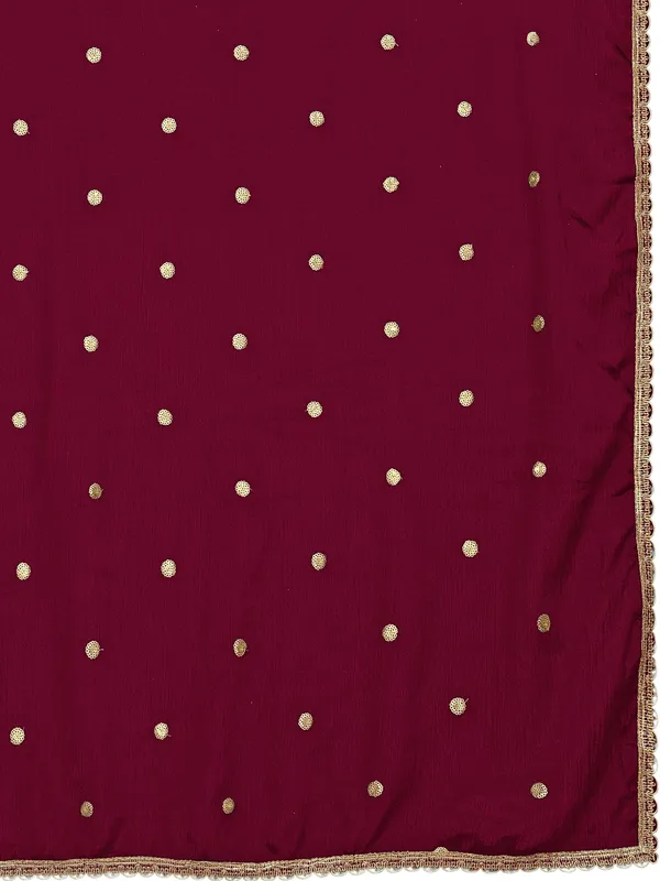 Chinon_Sequin_Butti_Dupatta_With_Scalloped_Zari_Lace_Border_Maroon