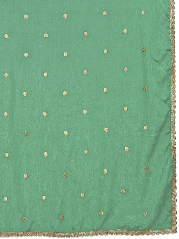 Chinon_Sequin_Butti_Dupatta_With_Scalloped_Zari_Lace_Border_Pista_Green