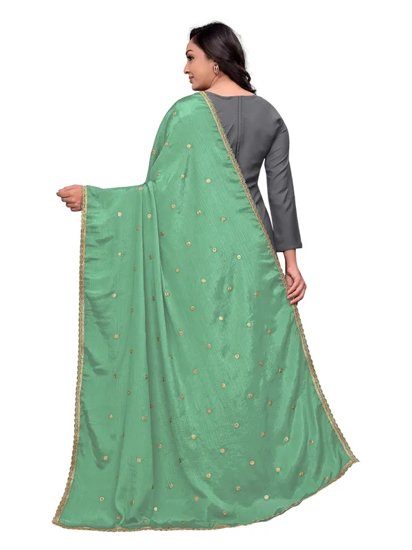 Chinon_Sequin_Butti_Dupatta_With_Scalloped_Zari_Lace_Border_Pista_Green
