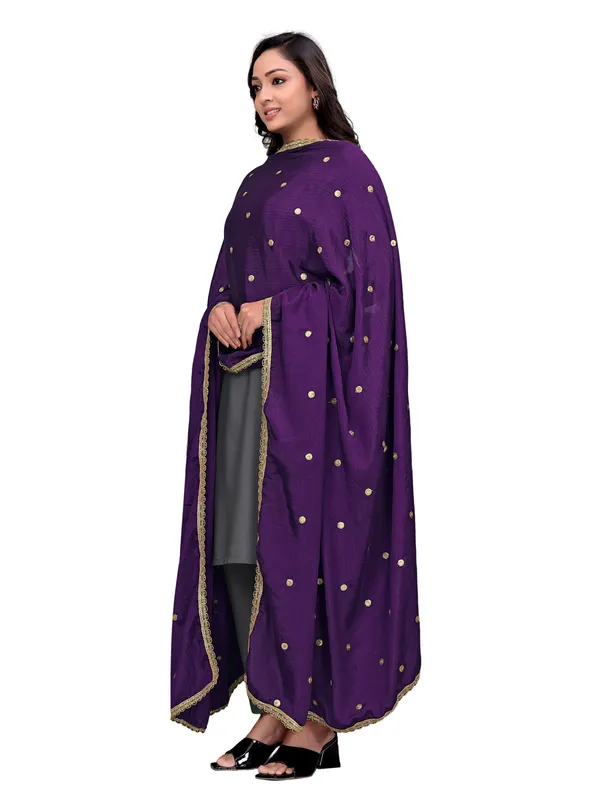 Chinon_Sequin_Butti_Dupatta_With_Scalloped_Zari_Lace_Border_Wine