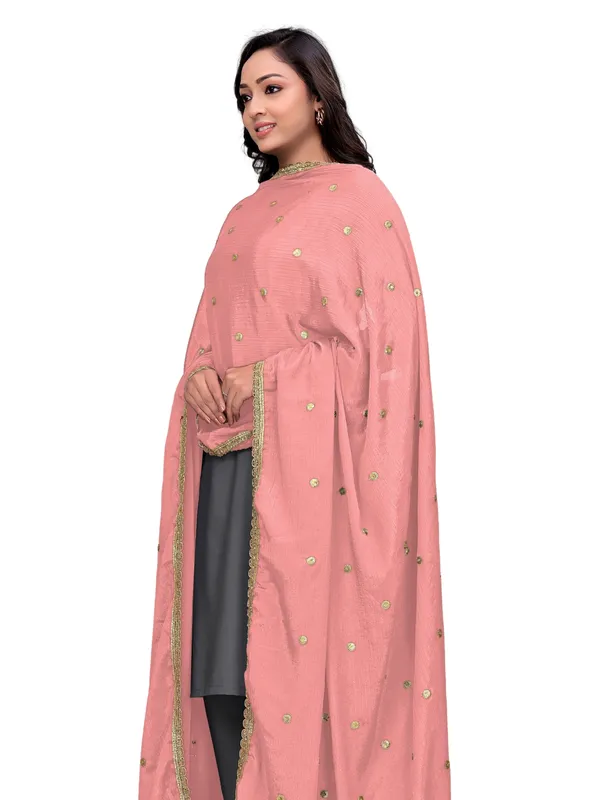 Chinon_Sequin_Butti_Dupatta_With_Scalloped_Zari_Lace_Border_Peach