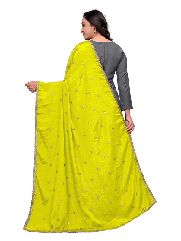 Chinon_Sequin_Butti_Dupatta_With_Scalloped_Zari_Lace_Border_Lemon_Yellow