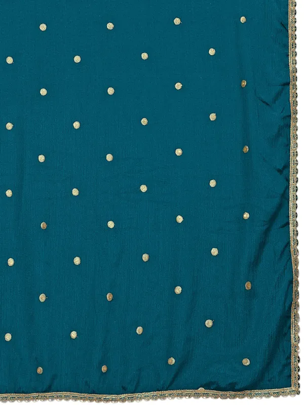 Chinon_Sequin_Butti_Dupatta_With_Scalloped_Zari_Lace_Border_Kerosin_Blue