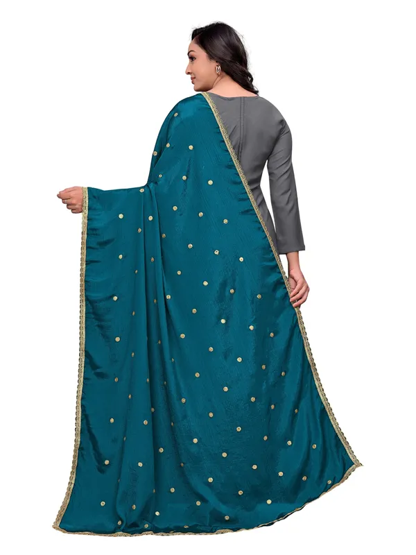 Chinon_Sequin_Butti_Dupatta_With_Scalloped_Zari_Lace_Border_Kerosin_Blue