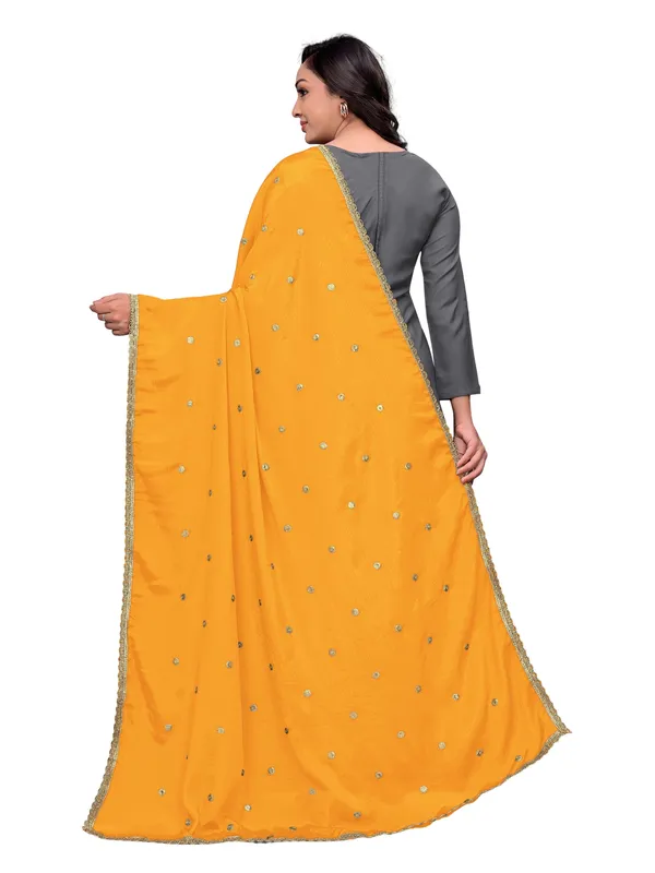 Chinon_Sequin_Butti_Dupatta_With_Scalloped_Zari_Lace_Border_Yellow
