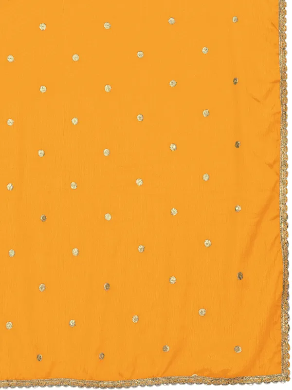 Chinon_Sequin_Butti_Dupatta_With_Scalloped_Zari_Lace_Border_Yellow