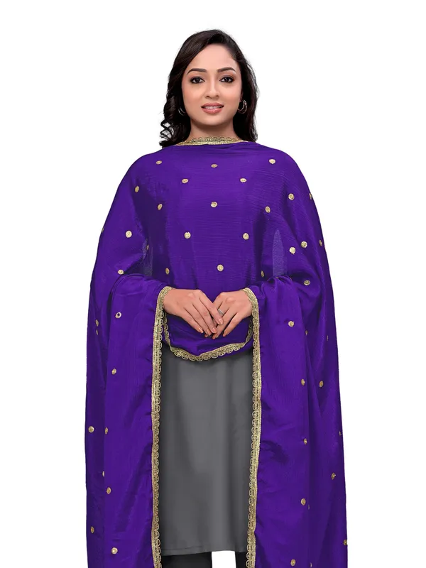 Chinon_Sequin_Butti_Dupatta_With_Scalloped_Zari_Lace_Border_Violet