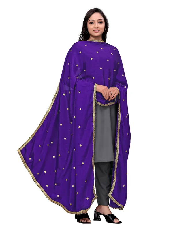 Chinon_Sequin_Butti_Dupatta_With_Scalloped_Zari_Lace_Border_Violet
