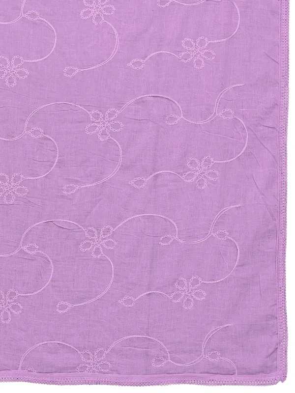 Cotton_Embroidered_Dupatta_With_Floral_Jaal_Lace_Border_Lavender