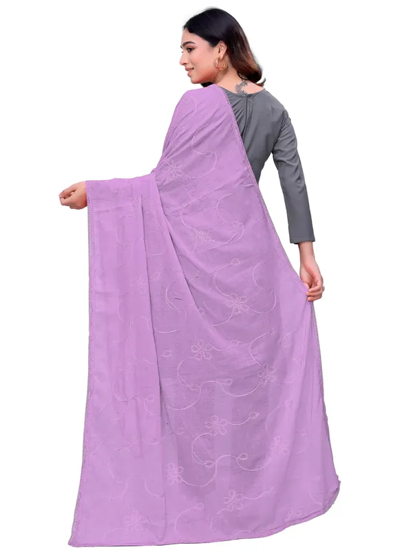 Cotton_Embroidered_Dupatta_With_Floral_Jaal_Lace_Border_Lavender