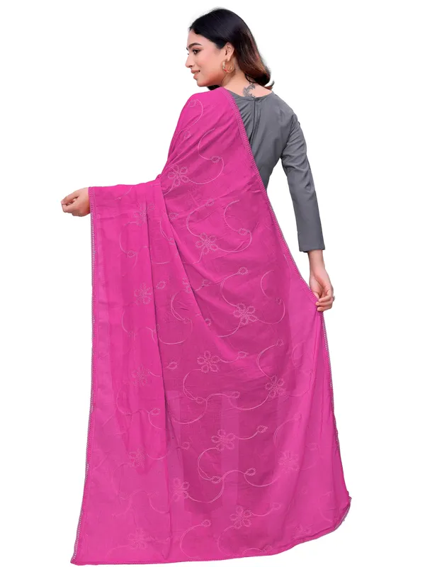 Cotton_Embroidered_Dupatta_With_Floral_Jaal_Lace_Border_Light_Pink