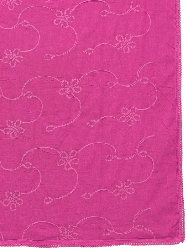 Cotton_Embroidered_Dupatta_With_Floral_Jaal_Lace_Border_Light_Pink