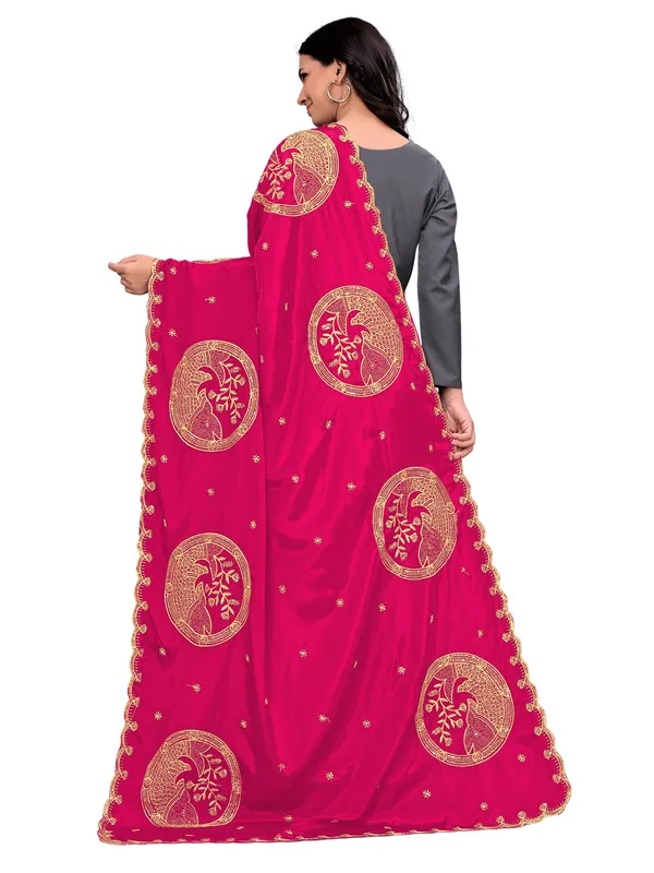 Crepe_Art_Silk_Dupatta_With_Zari_Embroidered_Fish_Motifs_Pink