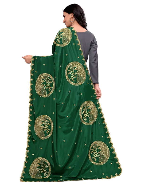 Crepe_Art_Silk_Dupatta_With_Zari_Embroidered_Fish_Motifs_Green