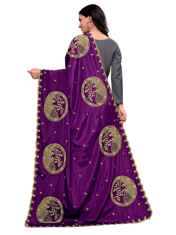 Crepe_Art_Silk_Dupatta_With_Zari_Embroidered_Fish_Motifs_Wine
