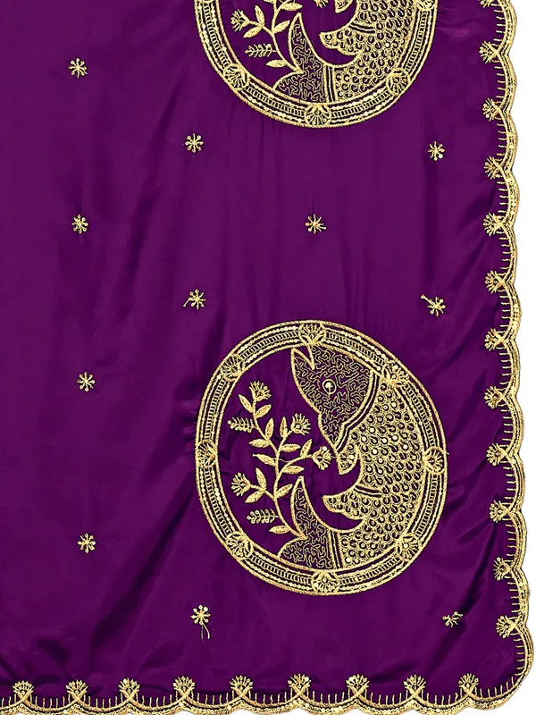 Crepe_Art_Silk_Dupatta_With_Zari_Embroidered_Fish_Motifs_Wine