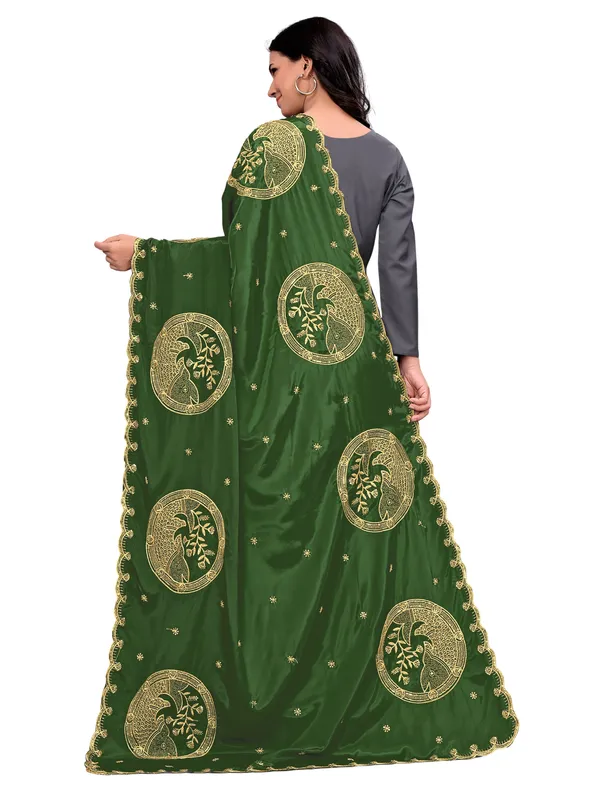 Crepe_Art_Silk_Dupatta_With_Zari_Embroidered_Fish_Motifs_Mahendi_Green