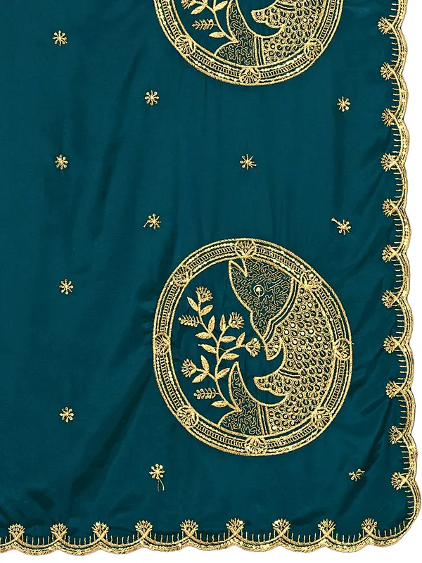 Crepe_Art_Silk_Dupatta_With_Zari_Embroidered_Fish_Motifs_Kerosin_Blue