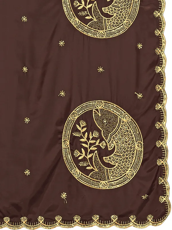 Crepe_Art_Silk_Dupatta_With_Zari_Embroidered_Fish_Motifs_Brown