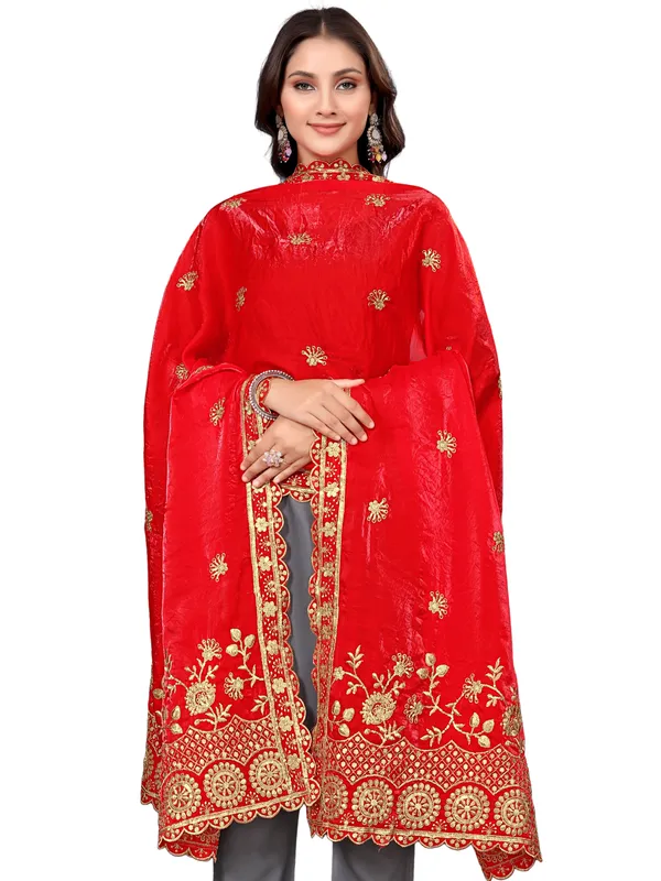 Art_Silk_Dupatta_With_Heavy_Zari_Sequin_Embroidered_Border_Lavender