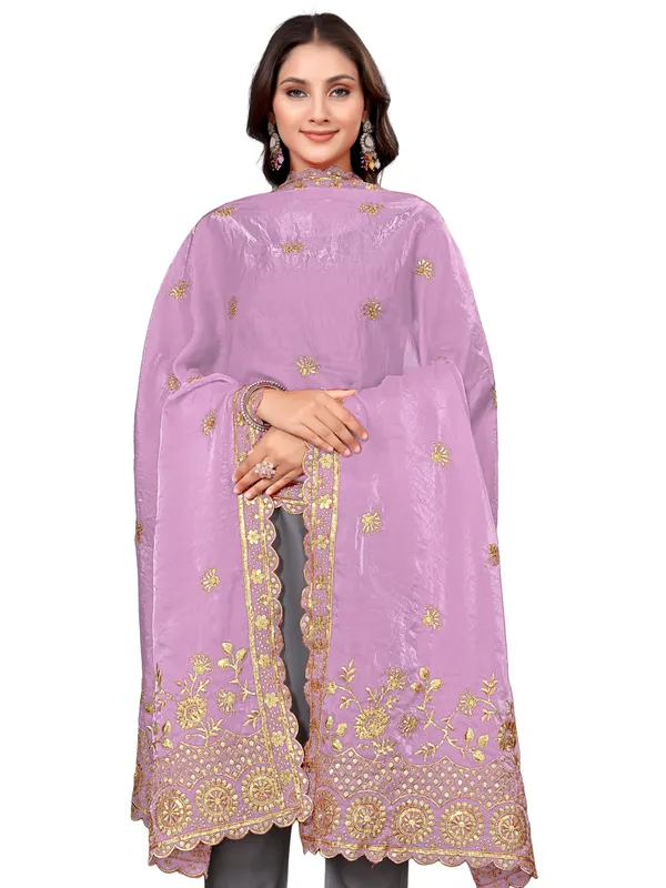 Art_Silk_Dupatta_With_Heavy_Zari_Sequin_Embroidered_Border_Lavender