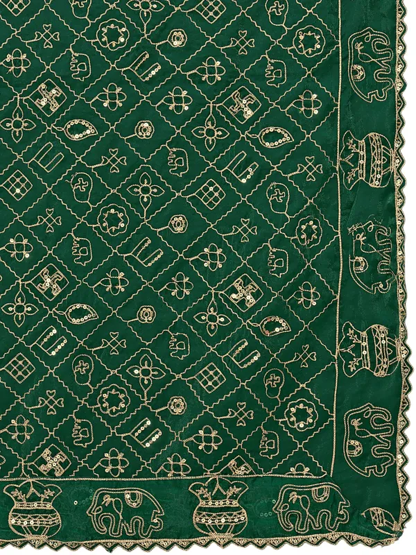Art_Silk_Embroidered_Dupatta_With_Elephant_Kalash_Motifs_Green