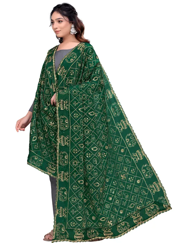 Art_Silk_Embroidered_Dupatta_With_Elephant_Kalash_Motifs_Green