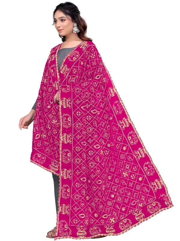 Art_Silk_Embroidered_Dupatta_With_Elephant_Kalash_Motifs_Pink
