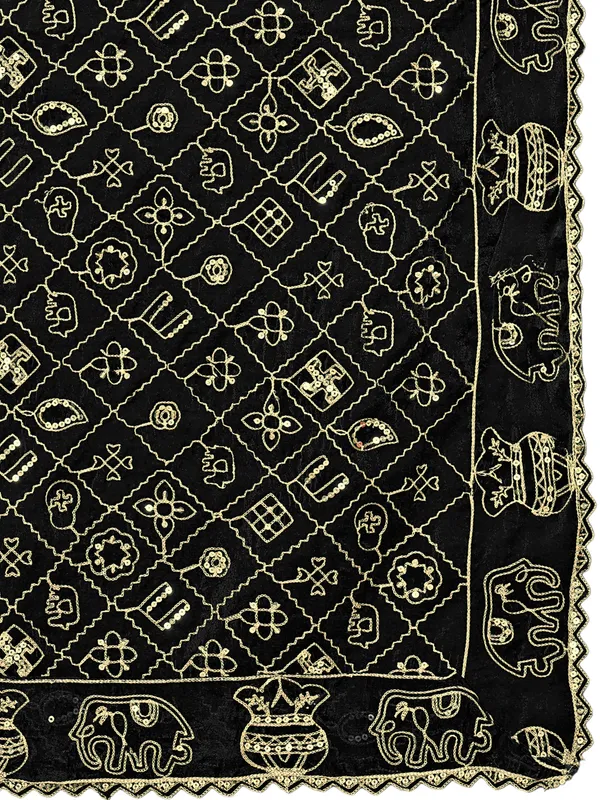 Art_Silk_Embroidered_Dupatta_With_Elephant_Kalash_Motifs_Black