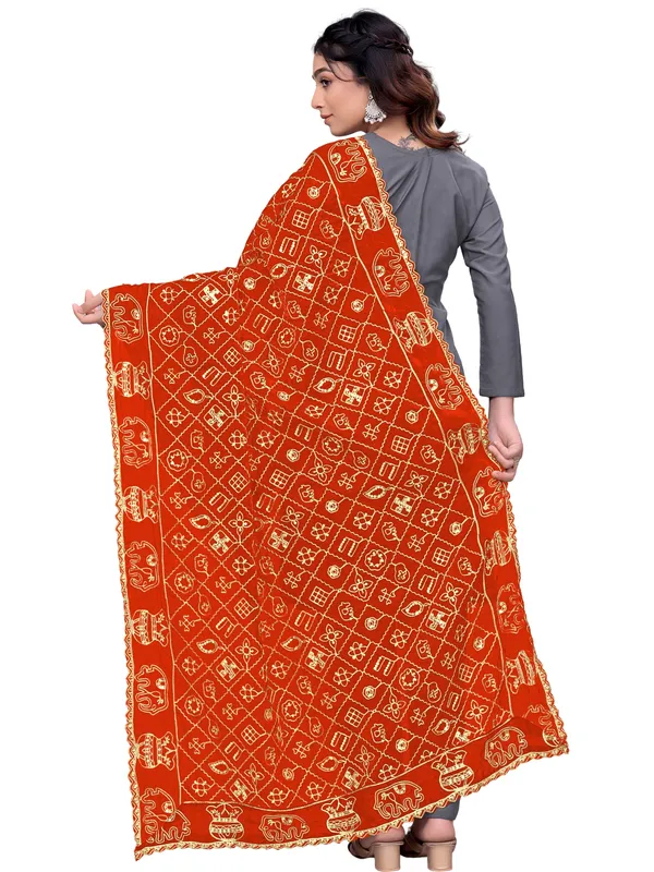 Art_Silk_Embroidered_Dupatta_With_Elephant_Kalash_Motifs_Rust
