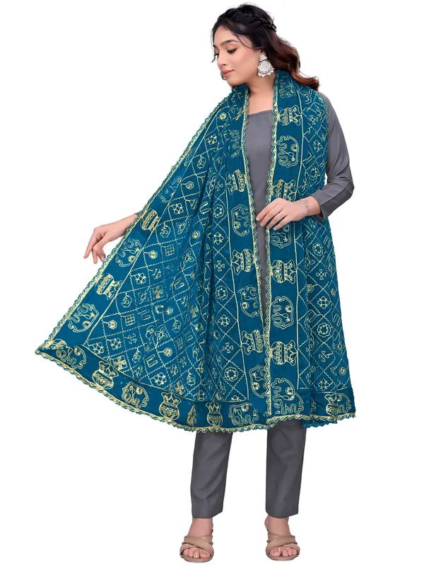 Art_Silk_Embroidered_Dupatta_With_Elephant_Kalash_Motifs_Kerosin_Blue