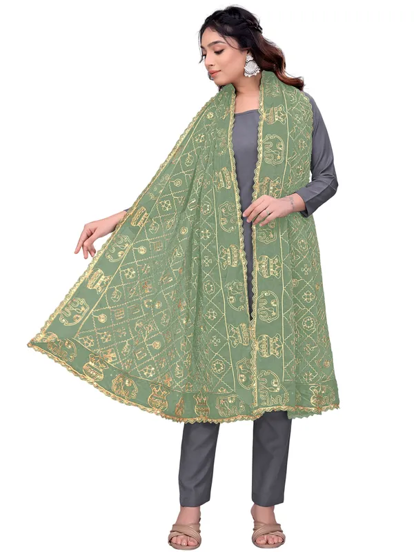 Art_Silk_Embroidered_Dupatta_With_Elephant_Kalash_Motifs_Pista_Green