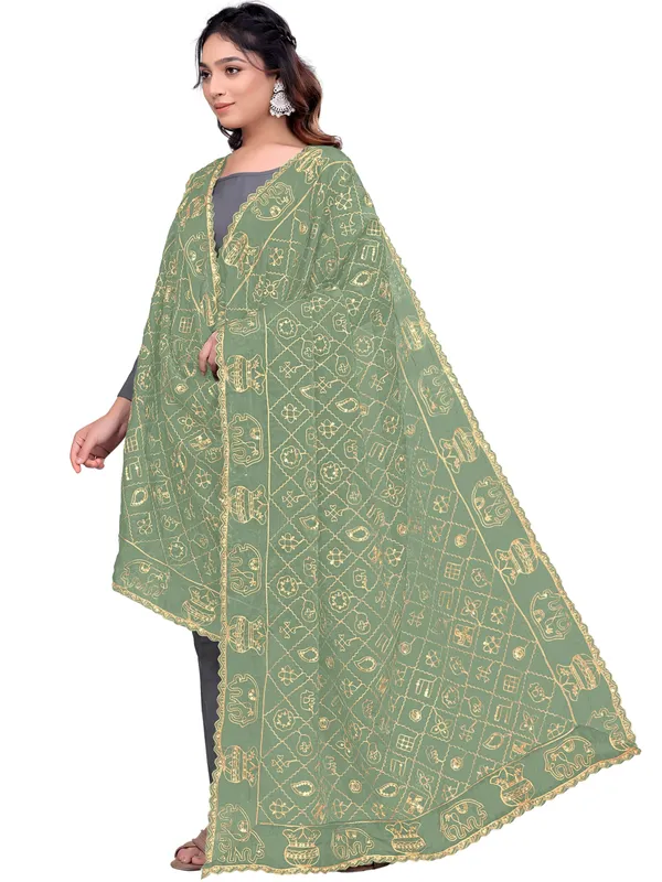 Art_Silk_Embroidered_Dupatta_With_Elephant_Kalash_Motifs_Pista_Green