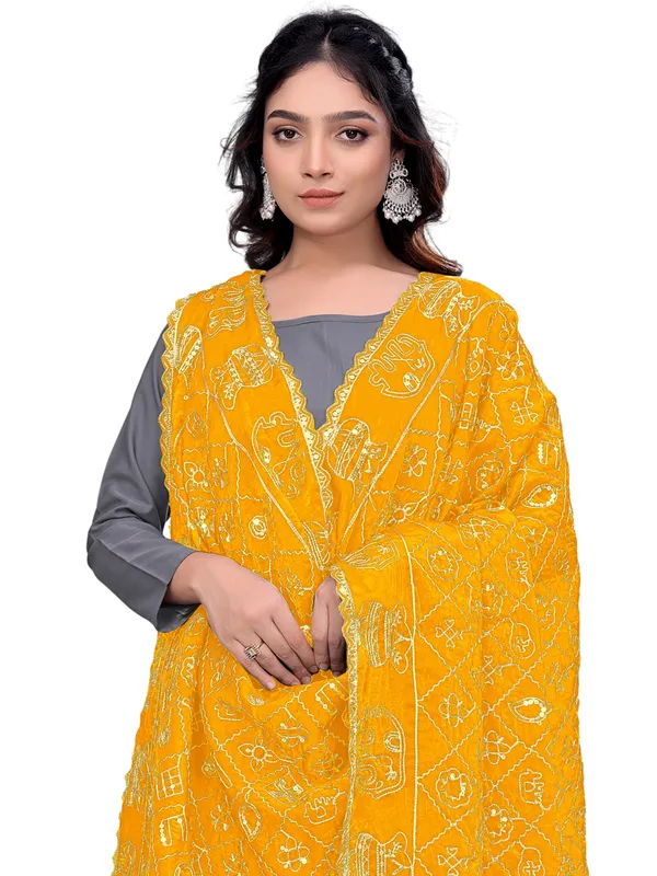 Art_Silk_Embroidered_Dupatta_With_Elephant_Kalash_Motifs_Yellow
