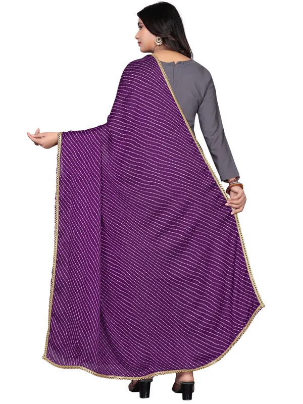 Georgette_Leheriya_Print_Dupatta_With_Gold_Gota_Lace_Border_Wine