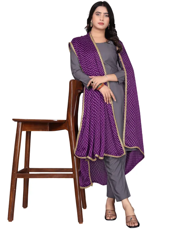 Georgette_Leheriya_Print_Dupatta_With_Gold_Gota_Lace_Border_Wine