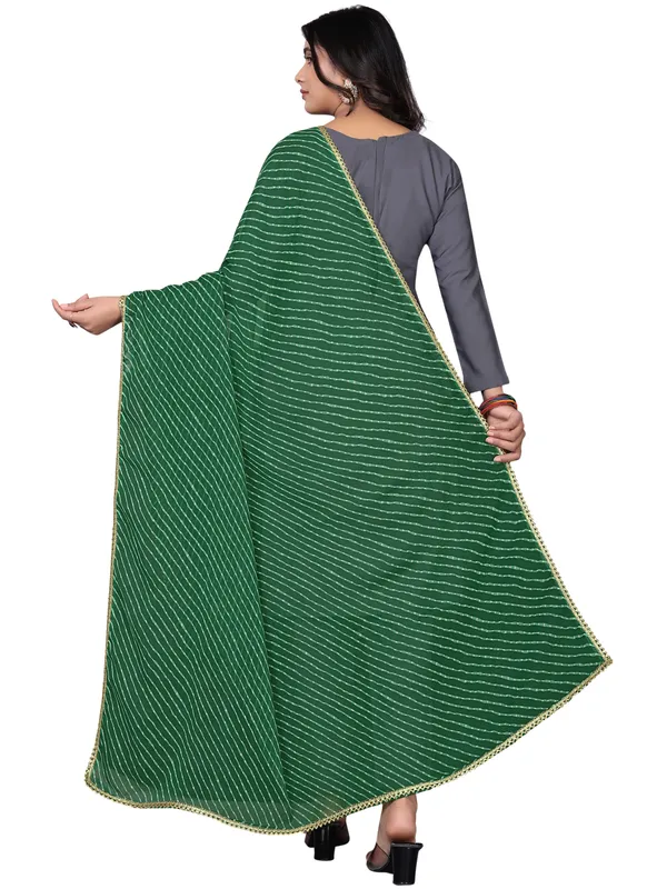 Georgette_Leheriya_Print_Dupatta_With_Gold_Gota_Lace_Border_Green