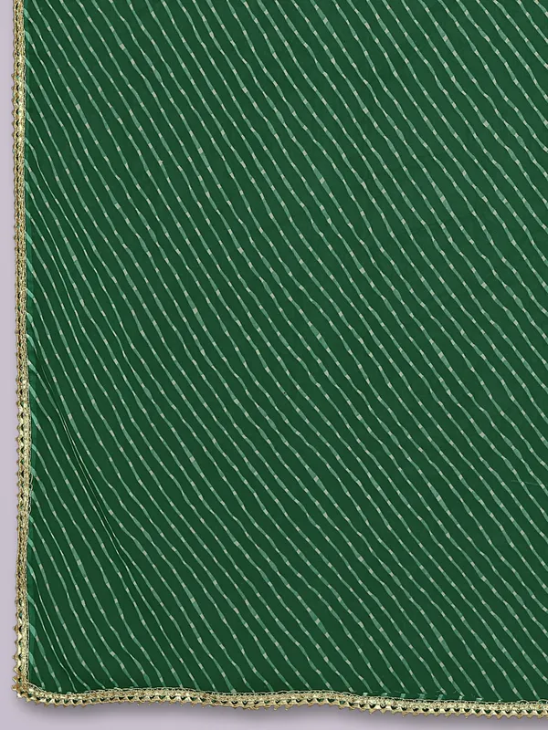 Georgette_Leheriya_Print_Dupatta_With_Gold_Gota_Lace_Border_Green