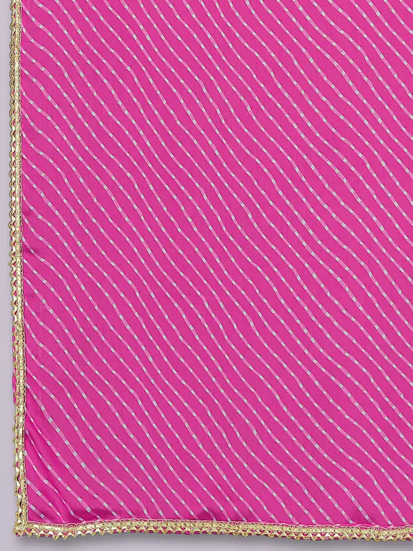 Georgette_Leheriya_Print_Dupatta_With_Gold_Gota_Lace_Border_Pink