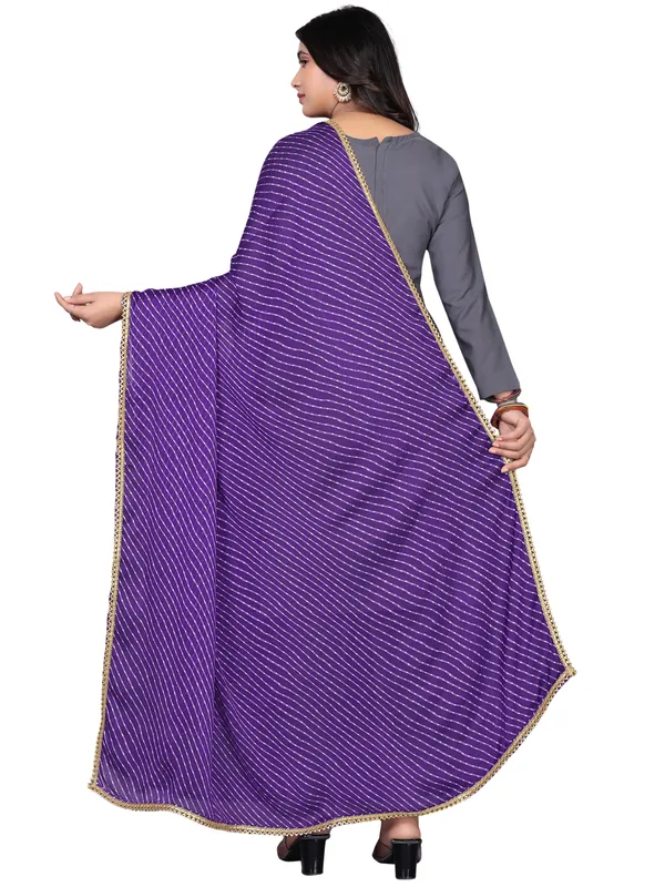 Georgette_Leheriya_Print_Dupatta_With_Gold_Gota_Lace_Border_Violet