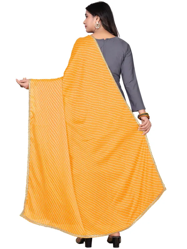 Georgette_Leheriya_Print_Dupatta_With_Gold_Gota_Lace_Border_Yellow