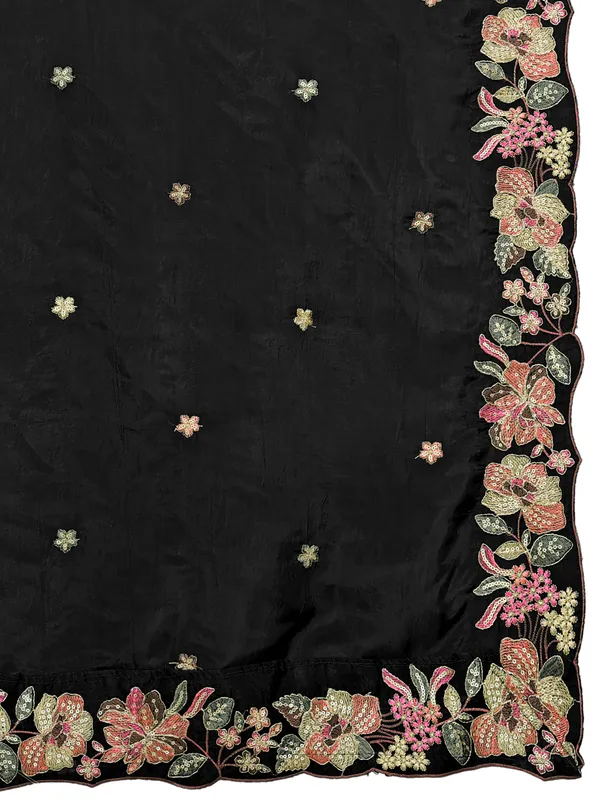 Art_Silk_Crush_Floral_Embroidered_Dupatta_With_Sequin_Work_Black