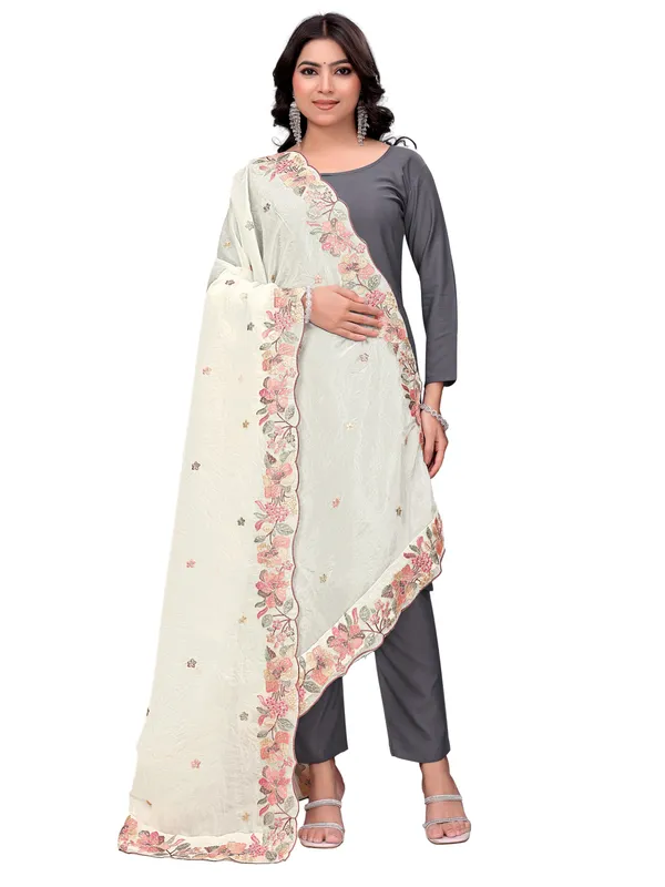 Art_Silk_Crush_Floral_Embroidered_Dupatta_With_Sequin_Work_White