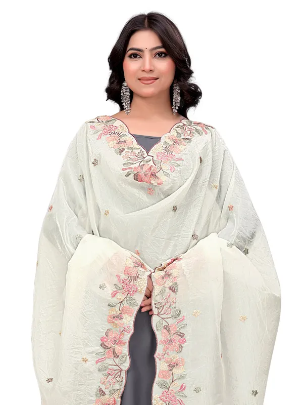 Art_Silk_Crush_Floral_Embroidered_Dupatta_With_Sequin_Work_White